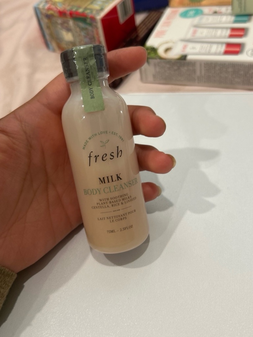 fresh Milk Body Cleanser - Cream Bottle with Green Cap Accent